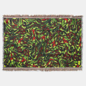 Rustikal-grüngelbe und lebhafte rote Kurven Decke (Vorderseite)