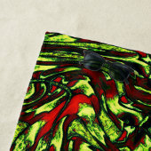 Rustikal-grüngelbe und lebhafte rote Kurven Strandtuch (Beispiel)