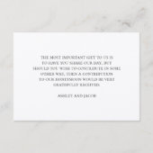 Rustikal gut wollen. Botanische Landeshochzeit Begleitkarte (Rückseite)