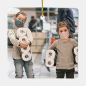 Rustikal haben wir 2020 Foto überlebt Keramikornament (Rückseite)