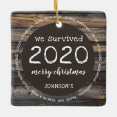 Rustikal haben wir 2020 Foto überlebt Keramikornament (Vorderseite)