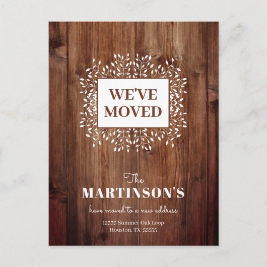 Rustikal haben wir die Postkarte "Adressänderung" (Vorderseite)