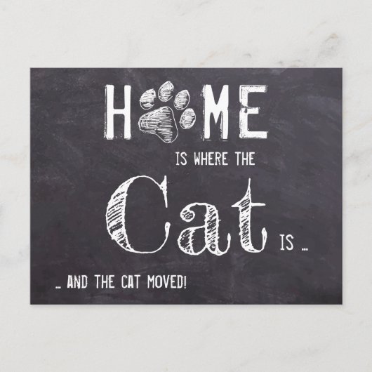 Rustikal haben wir neue Adresskatzen verschoben Ankündigungspostkarte (Vorderseite)