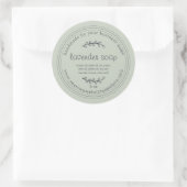 Rustikal handgefertigte Lavendelseife Pastell grün Runder Aufkleber (Tasche)