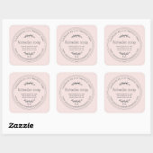 Rustikal handgefertigte Lavendelseife rosa Quadratischer Aufkleber (Blatt)