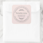 Rustikal handgefertigte Lavendelseife rosa Quadratischer Aufkleber (Tasche)