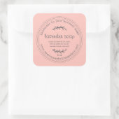 Rustikal handgefertigte Lavendelseife rosa Quadratischer Aufkleber (Tasche)