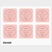 Rustikal handgefertigte Lavendelseife rosa Quadratischer Aufkleber (Blatt)