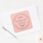 Rustikal handgefertigte Lavendelseife rosa Quadratischer Aufkleber (Umschlag)