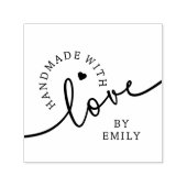 Rustikal Handgemacht mit Liebe Skript Herz Backwar Permastempel (Design)