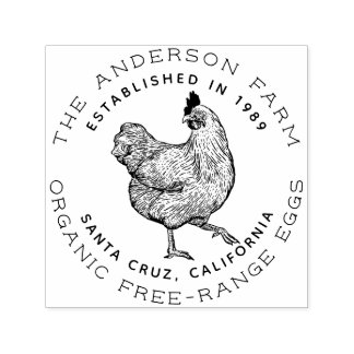 Rustikal handGezeichnet Hen | Zuchtbetrieb für Gef Permastempel