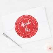 Rustikal hausgemachte Apple Pie Bright Red Runder Aufkleber (Umschlag)