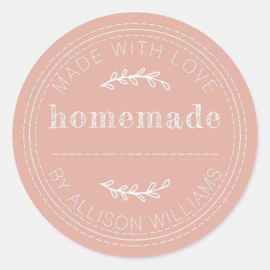 Rustikal hausgemachte Backwaren Marmelade kann tro Runder Aufkleber (Vorderseite)