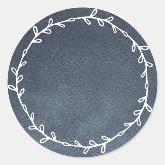 Rustikal hausgemachte Deep Blue schreiben auf Leer Runder Aufkleber (Vorderseite)