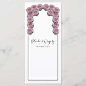 Rustikal hellrosa Rose Hochzeit Menükarte (Rückseite)