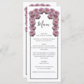 Rustikal hellrosa Rose Hochzeit Menükarte (Vorne/Hinten)