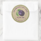 Rustikal hergestellt mit Liebe Burlap Pflaumenmus Runder Aufkleber (Tasche)