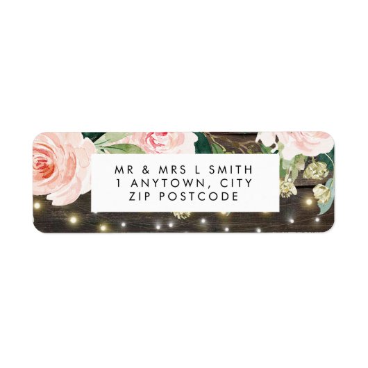 Rustikal-Holz-Rosa-Blumenzettel (Vorne)