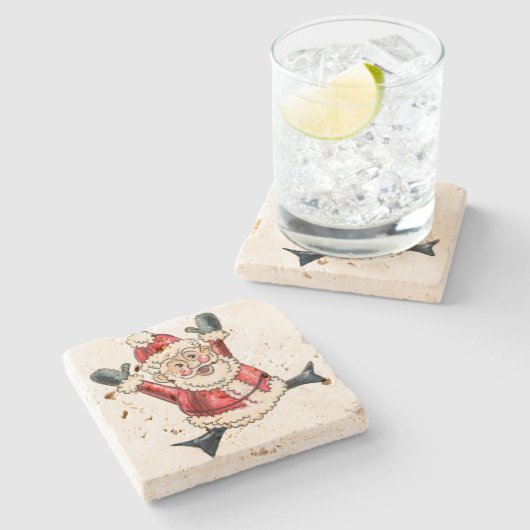 Rustikal "Hooray Santa"! Untersetzer (Seitenansicht)