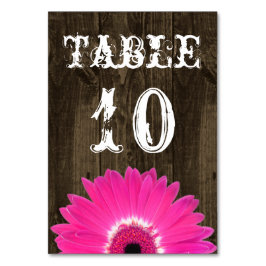 Rustikal Hot Pink Daisy Wedding Tischnummer Card