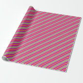 Rustikal Hot Pink Gelb Gelbe Breite Strip Urlaub Geschenkpapier (Ungerollt)