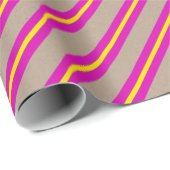 Rustikal Hot Pink Gelb Gelbe Breite Strip Urlaub Geschenkpapier (Rolleneckpunkt)