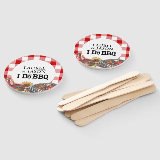 Rustikal I Do GRILLEN Couple Shower Party Gingham Fächer (Non-assembled)