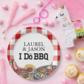 Rustikal I Do GRILLEN Couple Shower Party Gingham Pappteller (Party)