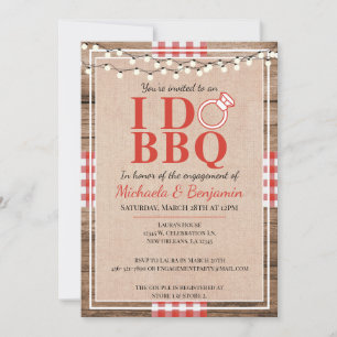 Rustikal I Do GRILLEN Engagement Party Paare Dusch Einladung
