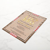 Rustikal I Do GRILLEN Engagement Party Paare Dusch Folieneinladung (Gedreht)