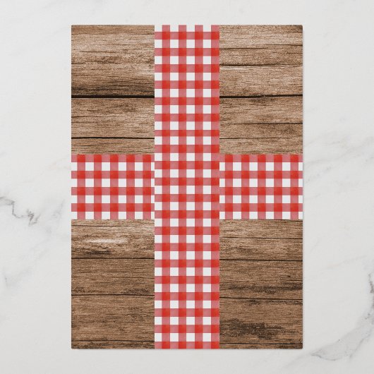 Rustikal I Do GRILLEN Engagement Party Paare Dusch Folieneinladung (Rückseite)