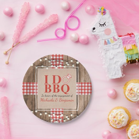 Rustikal I Do GRILLEN Engagement Party Paare Dusch Pappteller (Party)