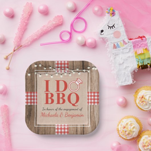 Rustikal I Do GRILLEN Engagement Party Paare Dusch Pappteller (Party)