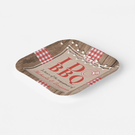 Rustikal I Do GRILLEN Engagement Party Paare Dusch Pappteller (Gewinkelt)