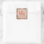 Rustikal I Do GRILLEN Engagement Party Paare Dusch Quadratischer Aufkleber (Tasche)