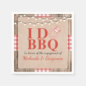 Rustikal I Do GRILLEN Engagement Party Paare Dusch Serviette (Vorderseite)