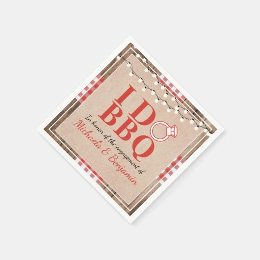 Rustikal I Do GRILLEN Engagement Party Paare Dusch Serviette (Ecke)