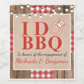 Rustikal I Do GRILLEN Engagement Party Paare Dusch Weinetikett (Einzelnes Label)
