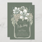 Rustikal Ich mache GRILLEN Paare Dusche Einladung (Vorne/Hinten)