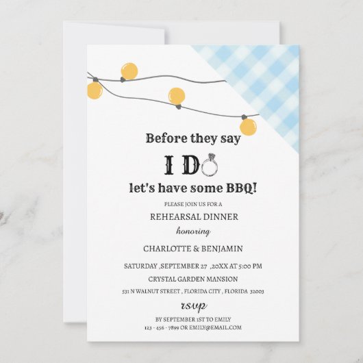 Rustikal Ich mache GRILLEN Probe Abendessen Einladung (Vorderseite)