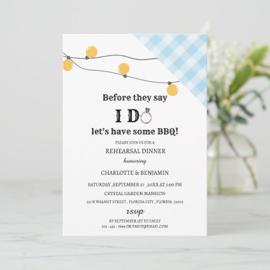 Rustikal Ich mache GRILLEN Probe Abendessen Einladung (Stehend Vorderseite)