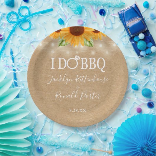 Rustikal Ich mache GRILLEN Sonnenblumen String Lig Pappteller (Party)