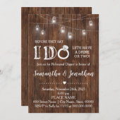 Rustikal Ich tue Paare Dusche Land Scheune Hochzei Einladung (Vorne/Hinten)