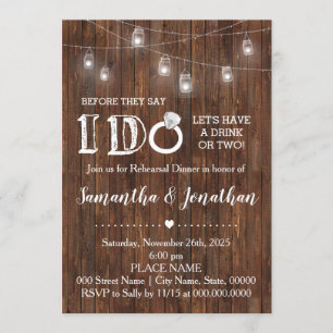 Rustikal Ich tue Paare Dusche Land Scheune Hochzei Einladung