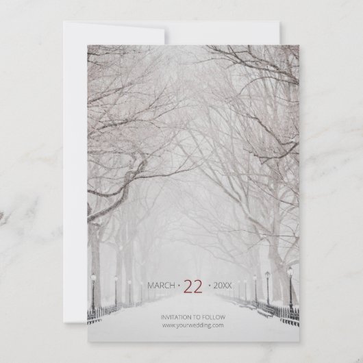 Rustikal im letzten Foto Neudatum Save the Date Einladung (Rückseite)