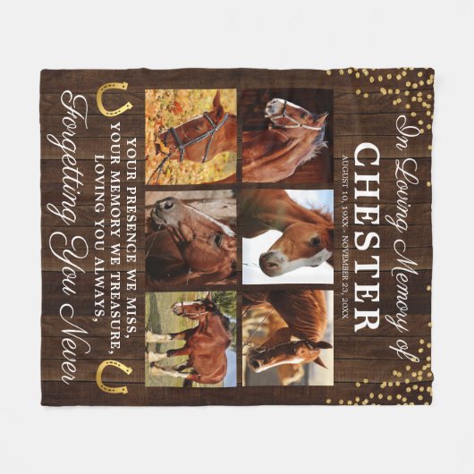 Rustikal im Liebespferd Fleecedecke (Vorderseite (Horizontal))