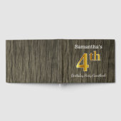 Rustikal, Imitate Gold 4. Geburtstag Party + Indiv Gästebuch (Voll)