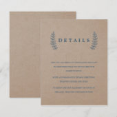 Rustikal | Imitate Kraft Wedding Details Card Begleitkarte (Vorne/Hinten)