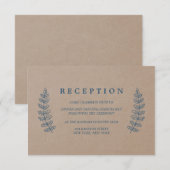 Rustikal | Imitate Kraft Wedding Reception Card Einladung (Vorne/Hinten)
