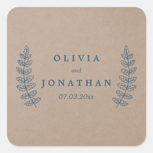 Rustikal | Imitate Kraft Wedding Stickers (Vorderseite)